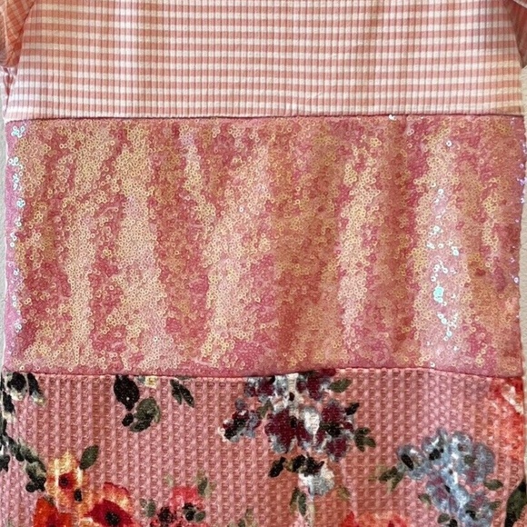 No Comment NY LA Big Girls' Sequin Striped/Floral Top Size M - Picture 3 of 6